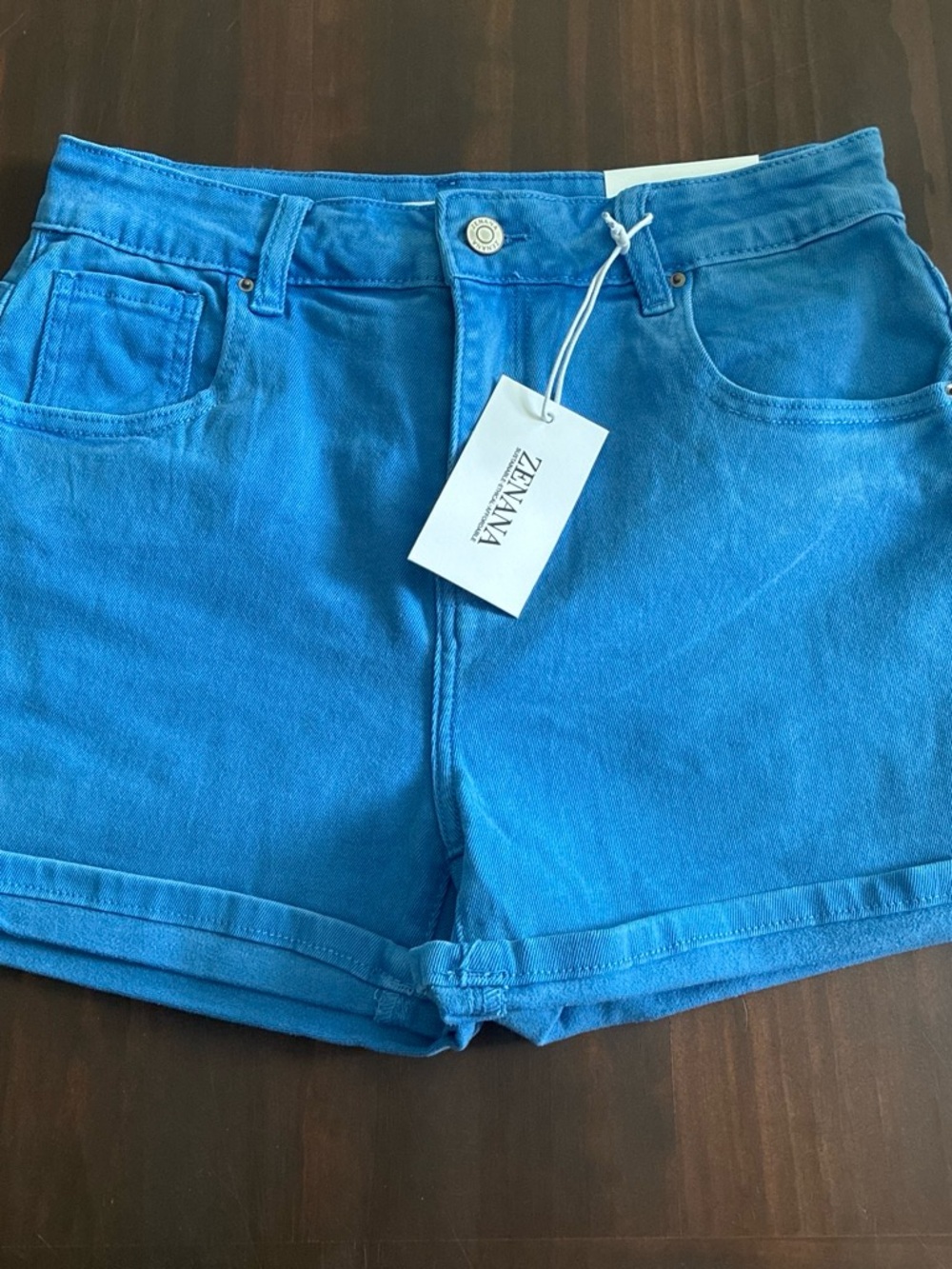 Zenana Outfitters Vibrant Blue High-Rise Denim Shorts